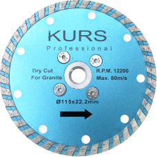 Алмазный диск по граниту "турбо blue" d115