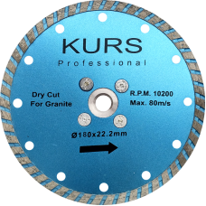 Алмазный диск по граниту "турбо blue" d180